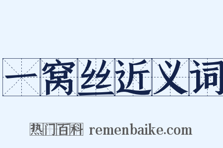 一窝丝近义词是什么意思的图片